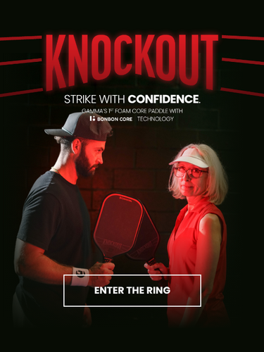Knockout pickleball paddle. Strike with Confidence. GAMMA's 1st foam core paddle with BONBON CORE Technology 