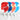 A set of GAMMA Fusion React Pickleball Paddles in red, blue, and multicolor designs with white grips.